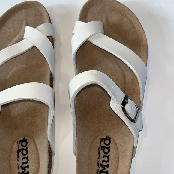 Mudd Sandals White Strap Flip Flops Slip On Shoes Women's - Picture 2 of 4